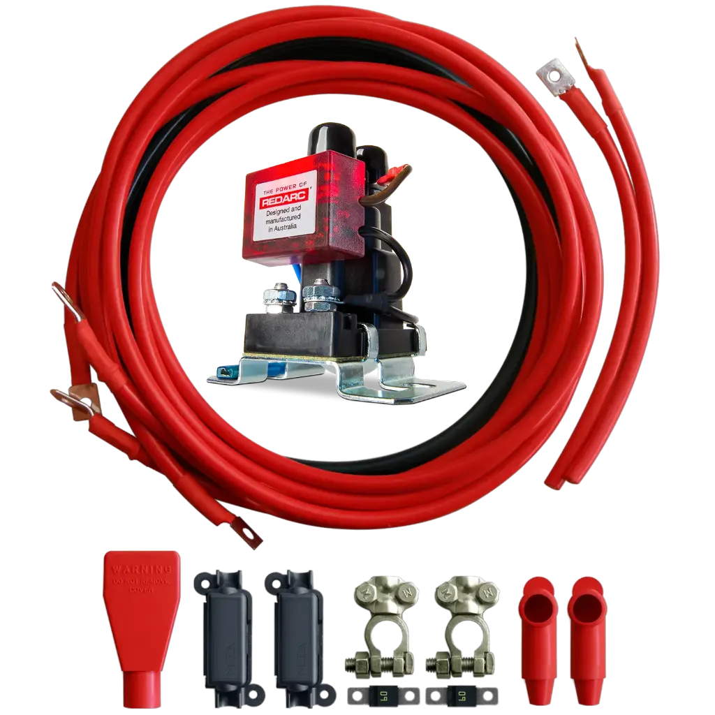 REDARC Isolator Solenoid & Self Install kit for Dual Battery 100amp, 12v